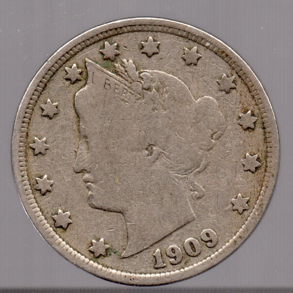 Estate Find 1909 Vintage Liberty "V'" Nickel with Cents - Scarce